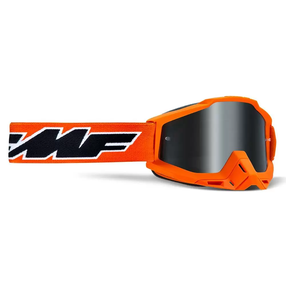 100% FMF Powerbomb Rocket Orange Silver Mirror Lens Motocross Goggles 1 100% FMF Powerbomb Rocket Orange Silver Mirror Lens Motocross Goggles