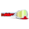 100% FMF Powerbomb Rocket White True Gold Mirror Lens Motocross Goggles