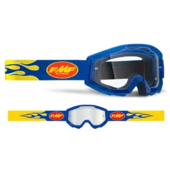 100% FMF Powercore Flame Navy Clear Lens Motocross Goggles -UFO Shop f 50400 101 02 02 jpg