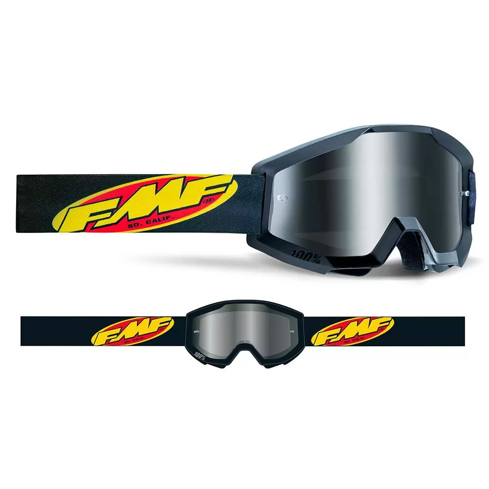 100% FMF Powercore Core Black Silver Mirror Lens Motocross Goggles 2 100% FMF Powercore Core Black Silver Mirror Lens Motocross Goggles - Image 2