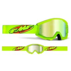 100% FMF Powercore Core Yellow Gold Mirror Lens Motocross Goggles -UFO Shop f 50400 259 04 02 jpg
