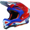 UFO Diamond Silver Red Motocross Helmet
