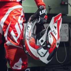 UFO Intrepid Red White Matt Motocross Helmet -UFO Shop he154 08 jpg
