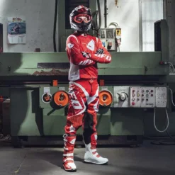 UFO Intrepid Red White Matt Motocross Helmet -UFO Shop he154 09 jpg