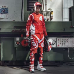 UFO Intrepid Red White Matt Motocross Helmet -UFO Shop he154 10 jpg