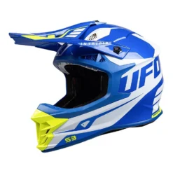 UFO Intrepid Motocross Helmet - White Blue Neon Yellow -UFO Shop he157 01 5