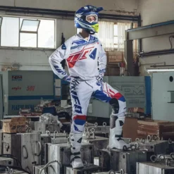 UFO Intrepid Motocross Helmet - White Blue Neon Yellow -UFO Shop he157 10 jpg