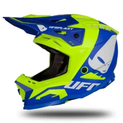 UFO Echus Blue Neon Yellow Motocross Helmet