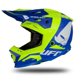 UFO Echus Blue Neon Yellow Motocross Helmet -UFO Shop he169 01 jpg