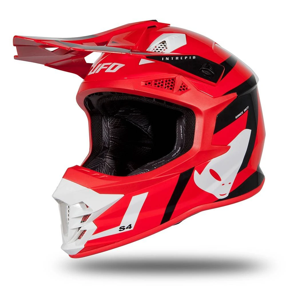 UFO Intrepid Red Black Gloss Motocross Helmet 1 UFO Intrepid Red Black Gloss Motocross Helmet