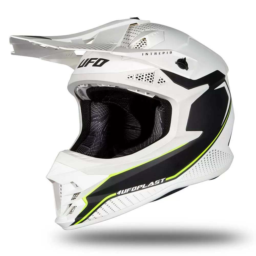 UFO Intrepid White Matt Motocross Helmet 2 UFO Intrepid White Matt Motocross Helmet - Image 2