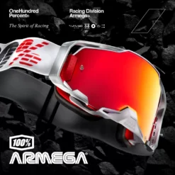 100% Armega Goggle Black Essential / Mirror Silver Lens -UFO Shop knarnyew 3 png