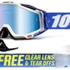 100% Racecraft Cobalt Blue Blue Mirror Lens Motocross Goggles