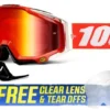 100% Racecraft Goggles Fire Red / Red Mirror Lens