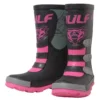 Wulfsport Kids Mud Stomper Black Pink Grey Wellington Boots